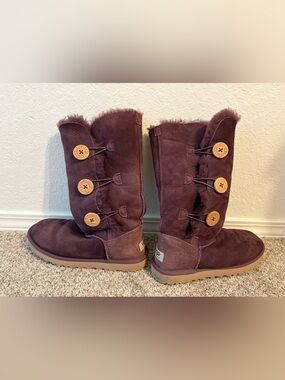 UGG Bailey Button Triplet Tall Boots Purple